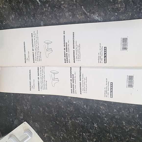 Vintage NIB Set of 2 InterDesign Suction Bar, White - Picture 5 of 7